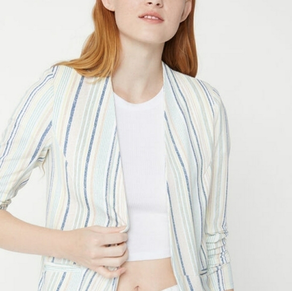 BCBGENERATIONS stripe print tuxedo blazer sz. XS - Picture 3 of 14